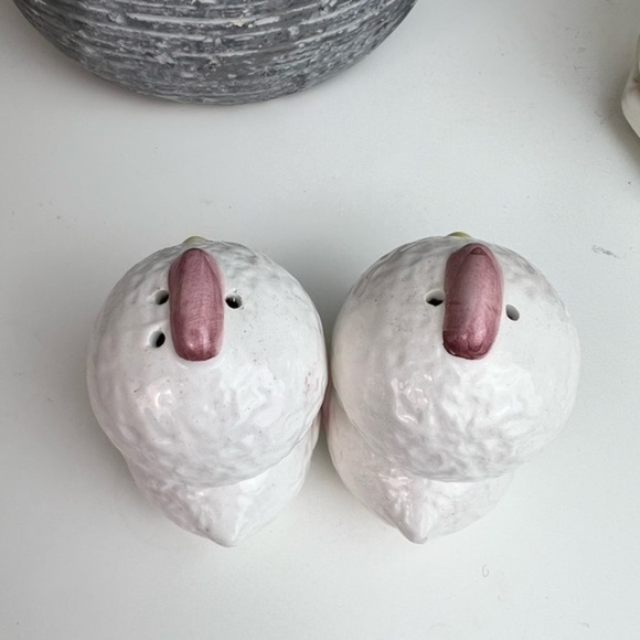 Vintage Pair of Chicken Fowl White Salt and Pepper Shakers - Picture 5 of 6